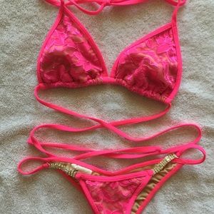 Pink Lace Competition Bikini